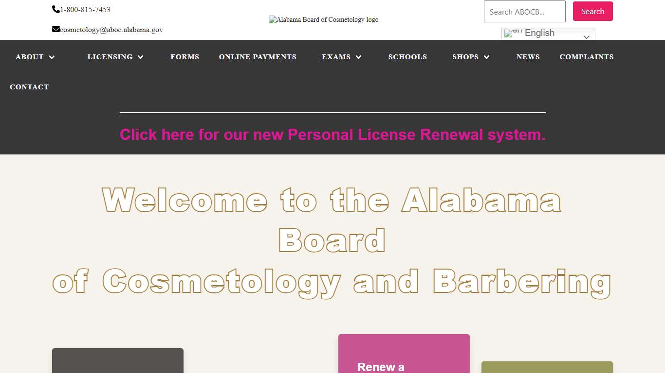 | Alabama Board of Cosmetology